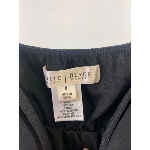 White House Black Market Silk Sleeveless Black Dress Size 0 - Picture 6 of 9